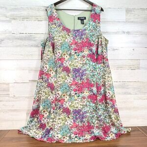 Lane Bryant Womens Plus‎ Size 26 Floral A-Line Sleeveless Dress Multicolor Pink